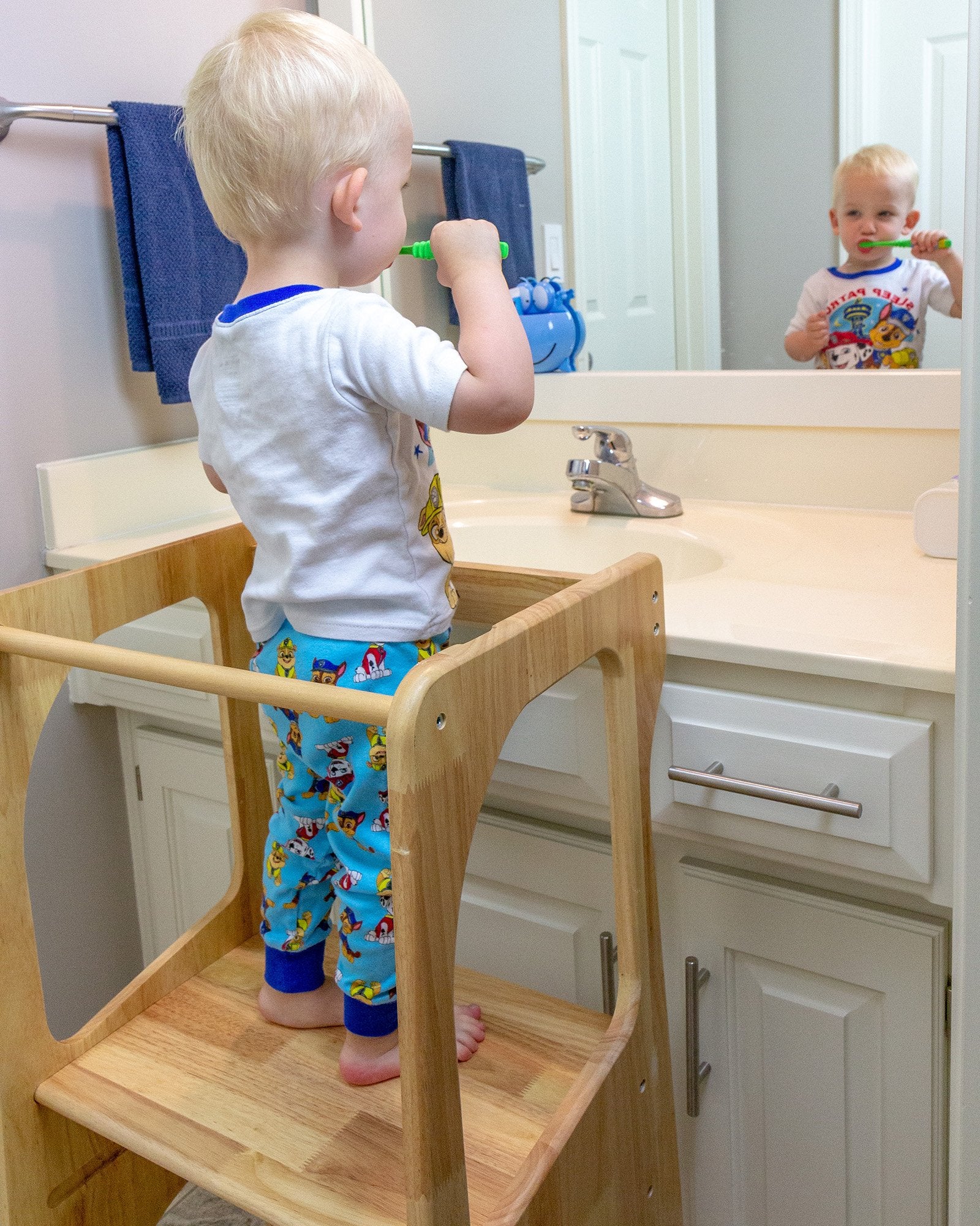 Plastic Dual Step Up Stool Children Kids Ladders Kitchen Toilet